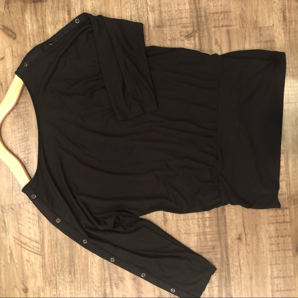 NWT White House Black Market Black Banded Hem Top